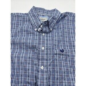 Panhandle‎ Rough Stock Plaid Pearl Snap Western Shirt XL Red, White And Blue